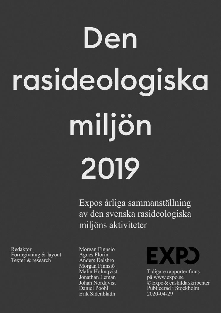 Årsrapport - Den rasideologiska miljön 2019