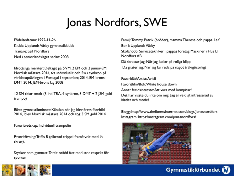 Fakta om Jonas Nordfors
