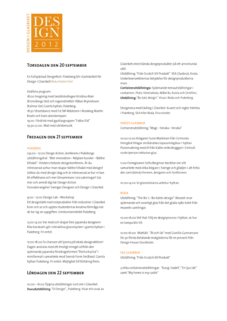 Presskonferens - Design i Glasriket 