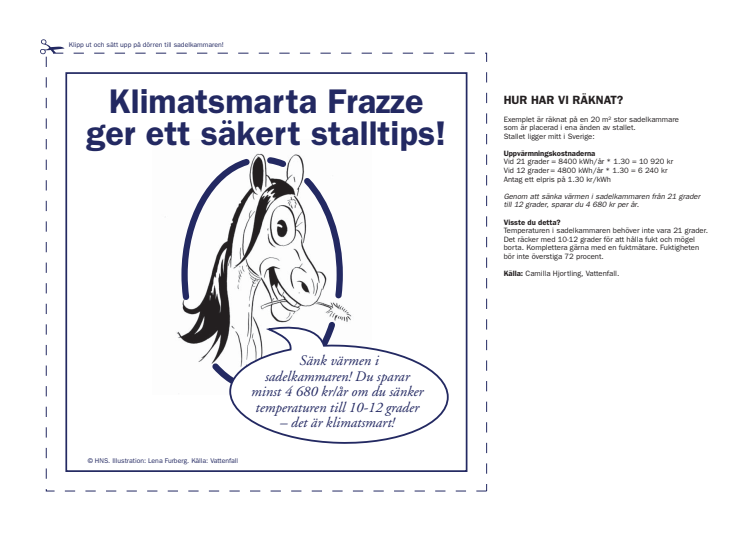 Sänk värmen i sadelkammaren och spar 4680 kronor - Frazzes klimattips del 6