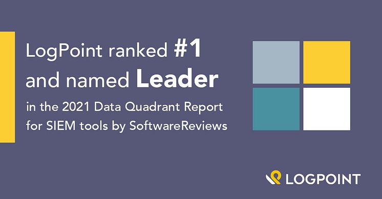 LogPoint wird im Data Quadrant Report 2021 für SIEM-Tools von SoftwareReviews auf Platz 1 und zum Leader ernannt