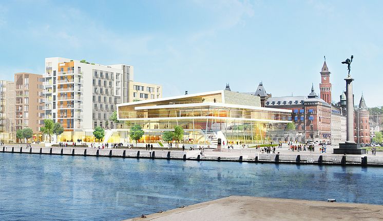 Midroc utvecklar en ny kongress- och hotellanläggning samt 150 bostäder i Helsingborgs city med namnet SeaU Helsingborg