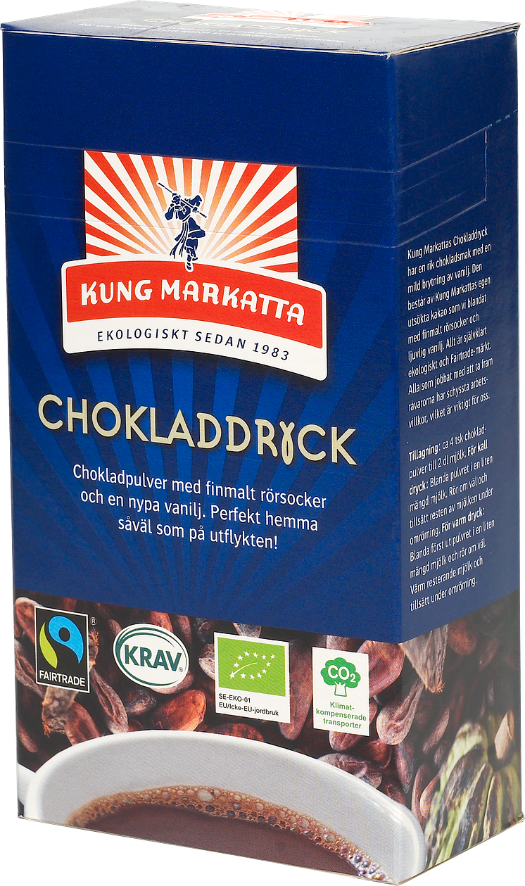 Kung Markatta lanserar KRAV- och Fairtrade-märkt Chokladdryck