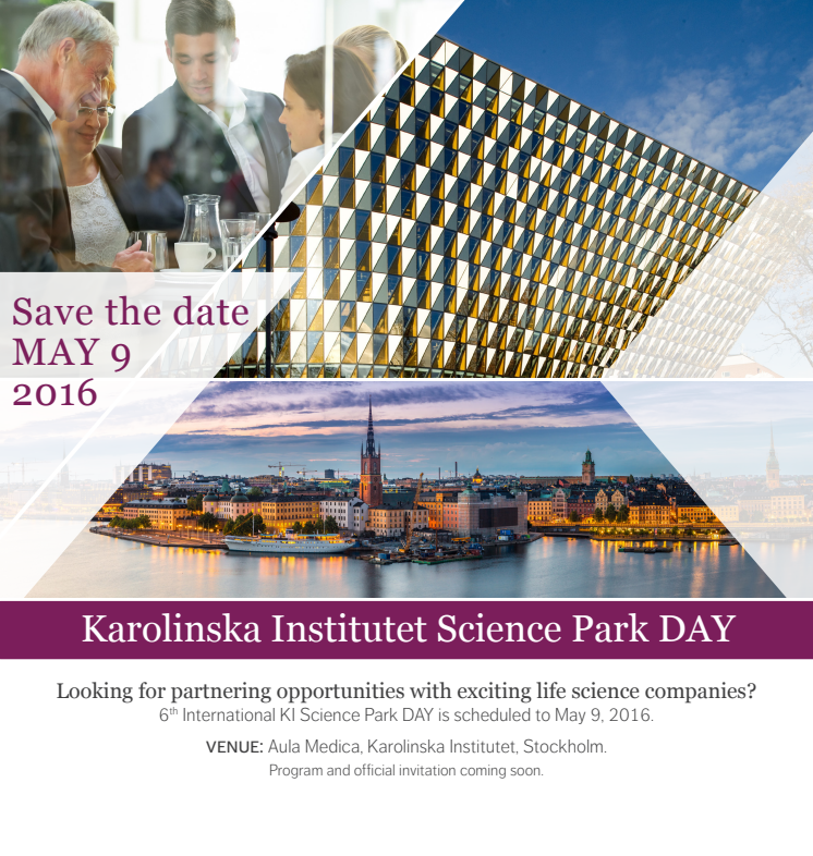 Save the date – KI Science Park DAY 2016