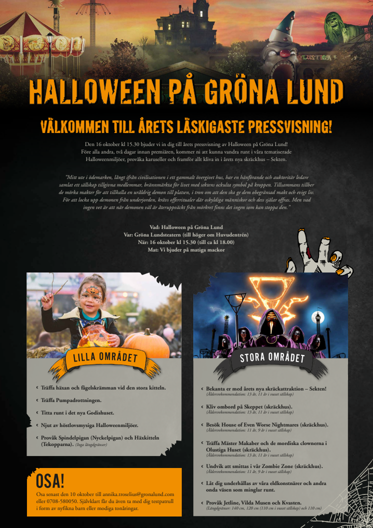 Välkommen till pressvisning av Halloween på Gröna Lund