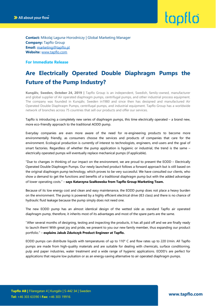 Are Electrically Operated Double Diaphragm Pumps the Future of the Pump Industry?