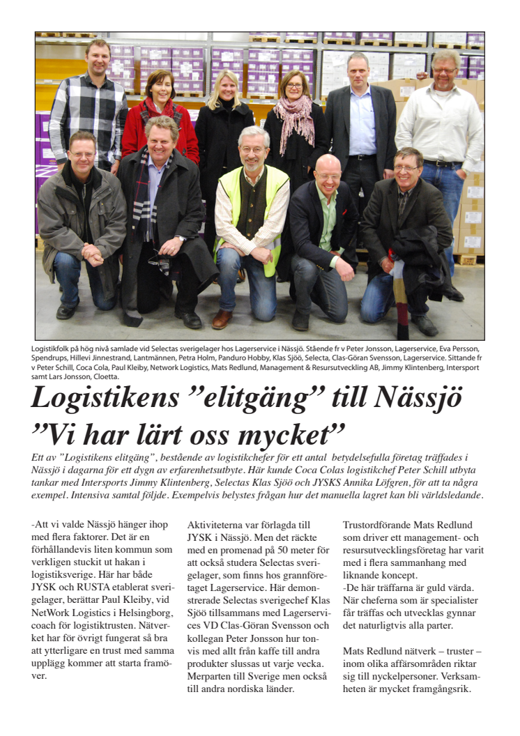 Logistikens "elitgäng" lärde mera i Nässjö