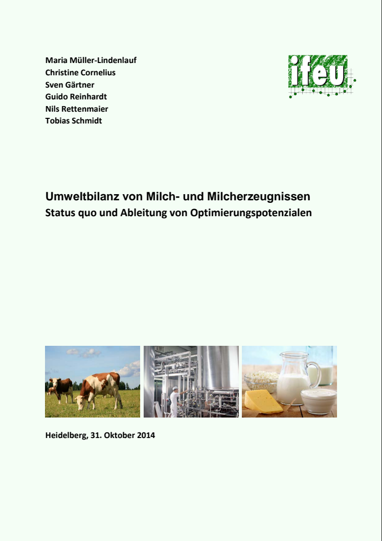 Umweltbilanz von Milch- und Milcherzeugnissen 