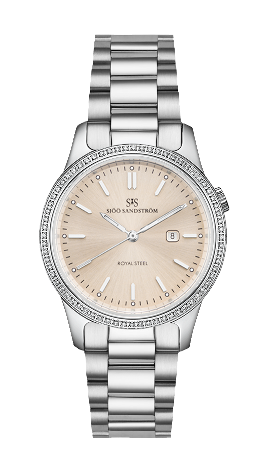 Royal Steel Classic 32mm, Champagne dial, Diamond bezel