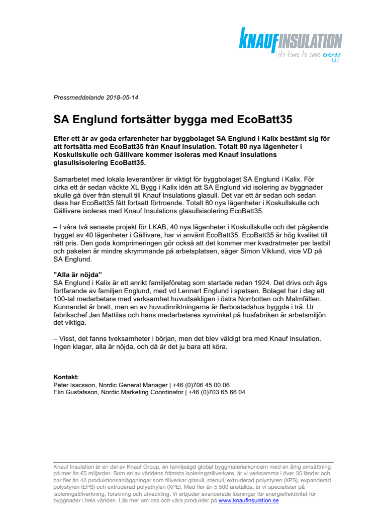 SA Englund fortsätter bygga med EcoBatt35