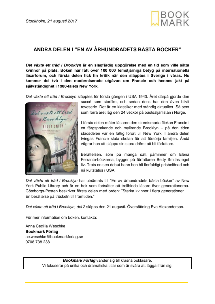 ANDRA DELEN I ”EN AV ÅRHUNDRADETS BÄSTA BÖCKER”