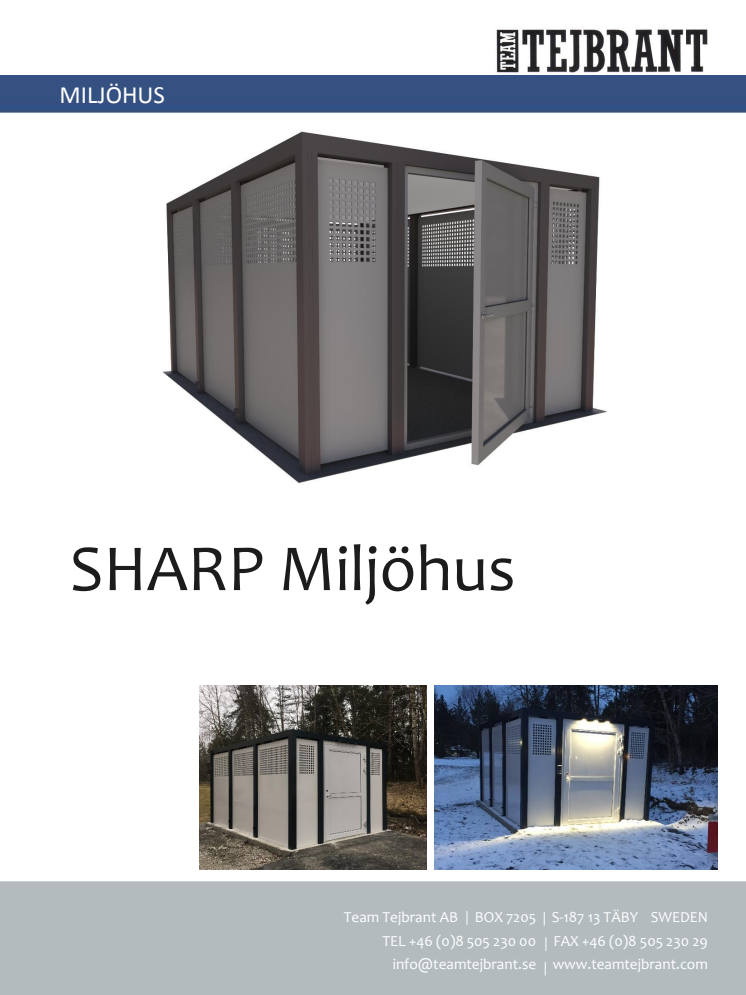 Produktblad SHARP Miljöhus
