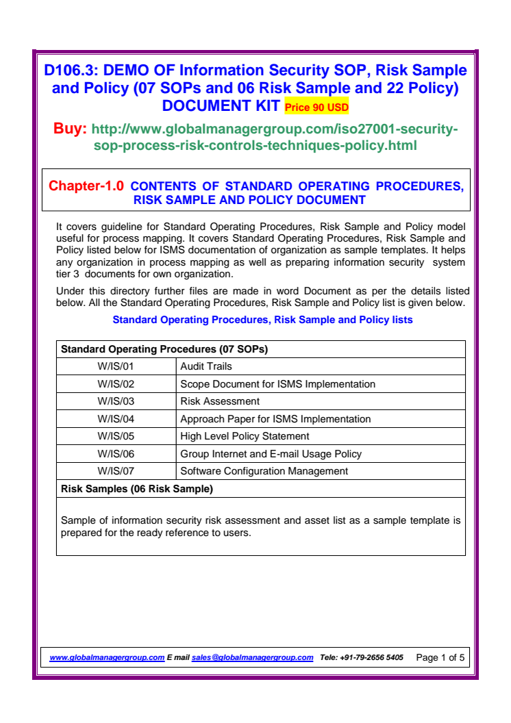 ISO 27001 Templates