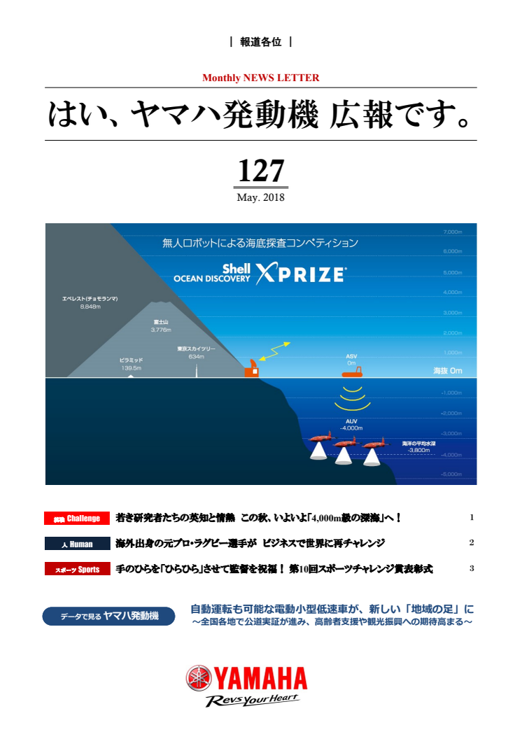 はい、ヤマハ発動機 広報です。No.127