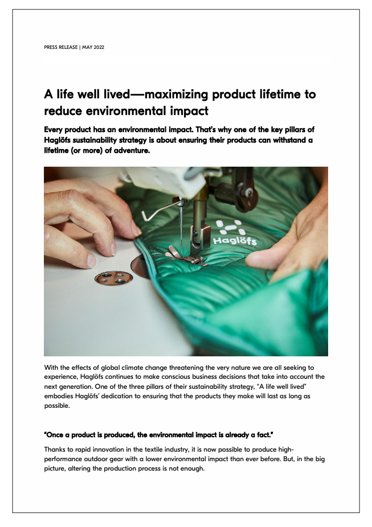 A life well lived—maximizing product lifetime to reduce environmental impact May 2022 FINAL.pdf