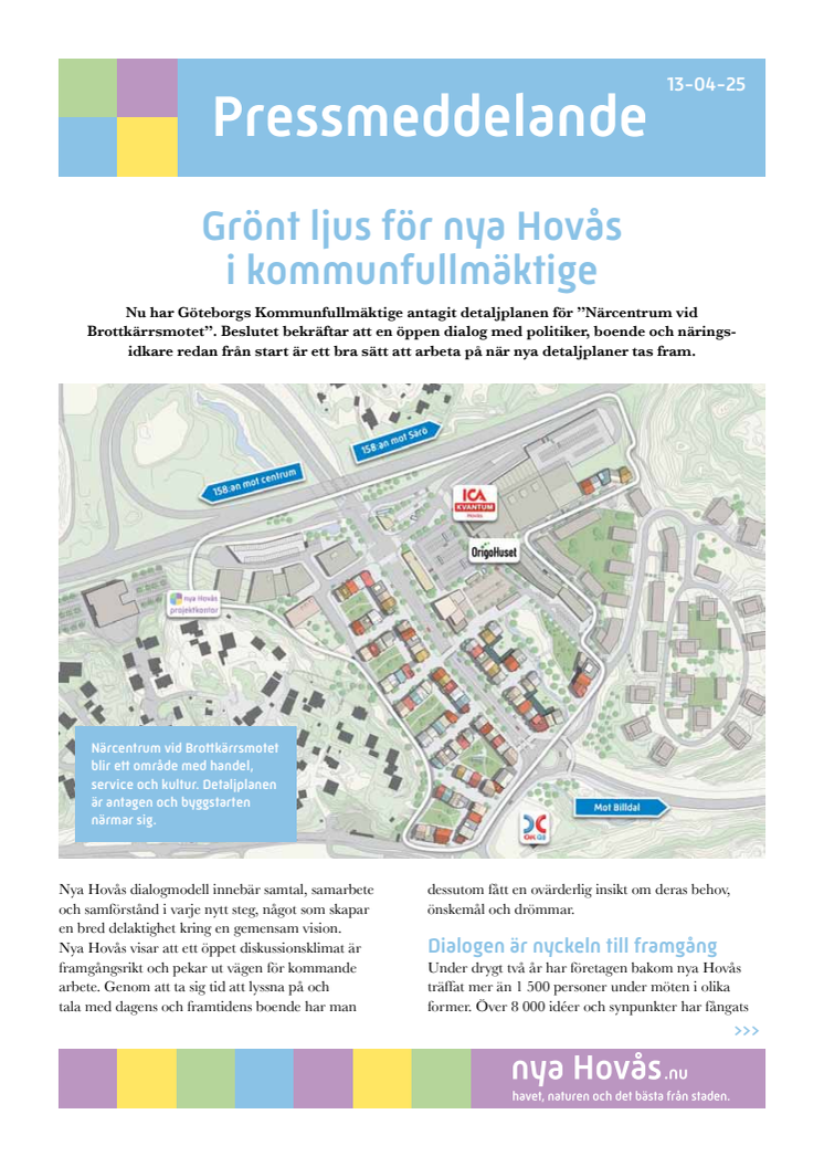 Grönt ljus för nya Hovås i kommunfullmäktige.