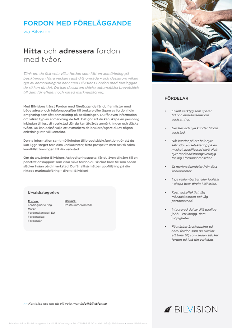 170st personbilar i Karlstad fick anmärkning på besiktningen förra veckan, vilka av dessa vill du ha till din verkstad?