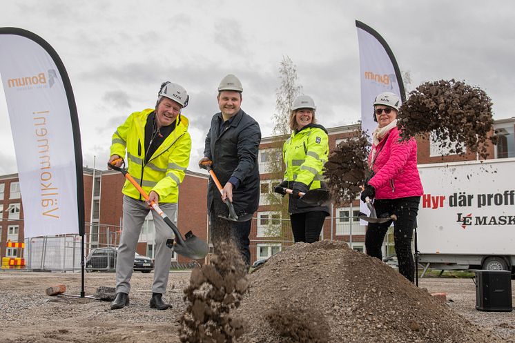 Första spadtaget för Riksbyggens Bonum Brf Grönbodal i Sundsvall