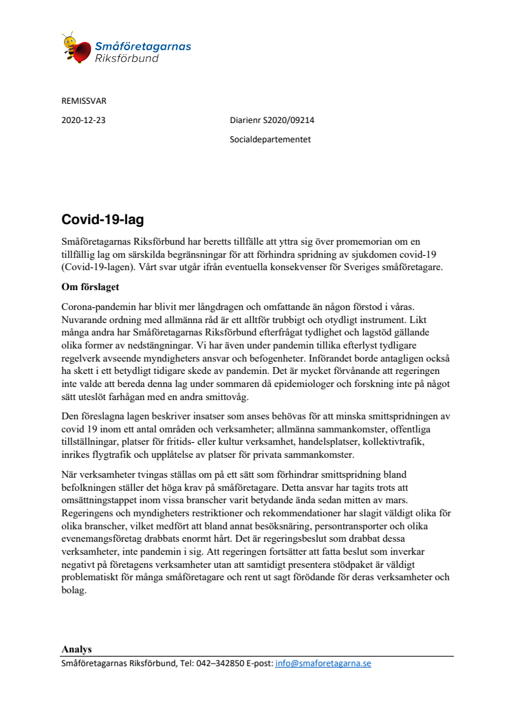 Remissvar Covid-19-lag Småföretagarnas Riksförbund.pdf