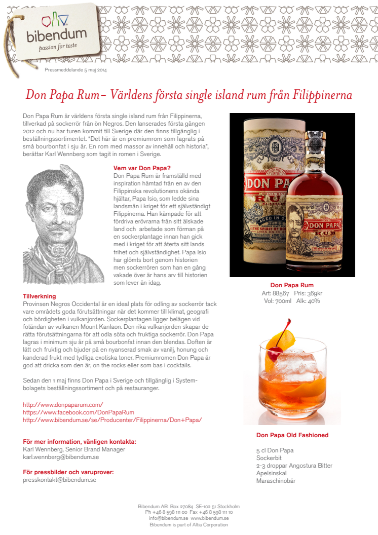 Don Papa Rum - Världens första single island rum från Filippinerna