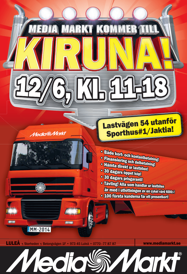 Annonsblad Pop up store i Kiruna endast den 12 juni 2014