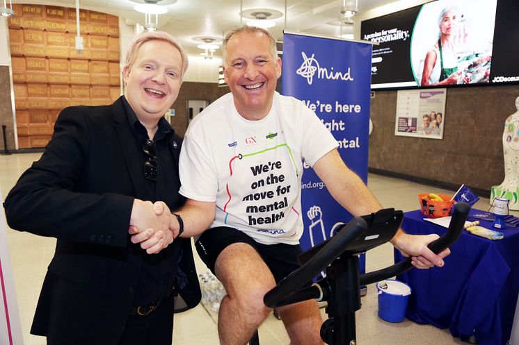 GTR's Chief Operating Officer, John Whitehurst, with Drew Berrie, Head of Corporate Partnerships at Mind