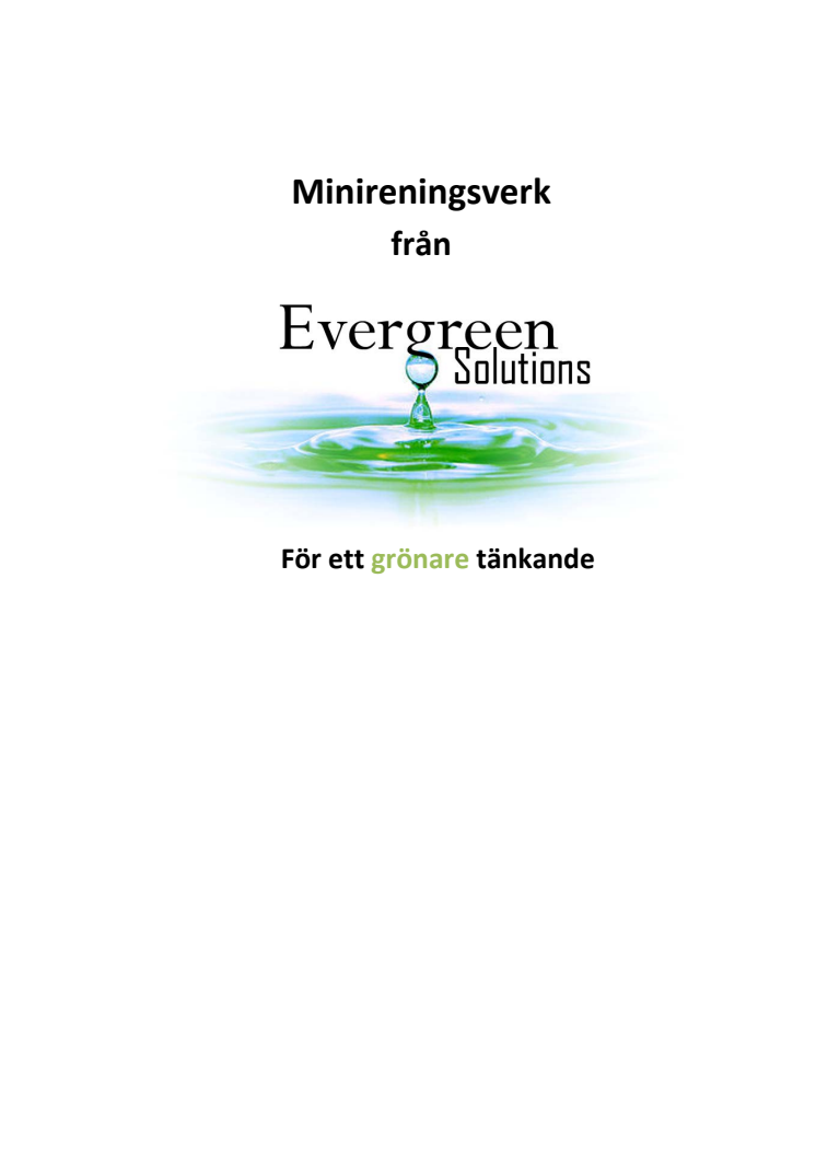 Produktbroschyr minireningsverk