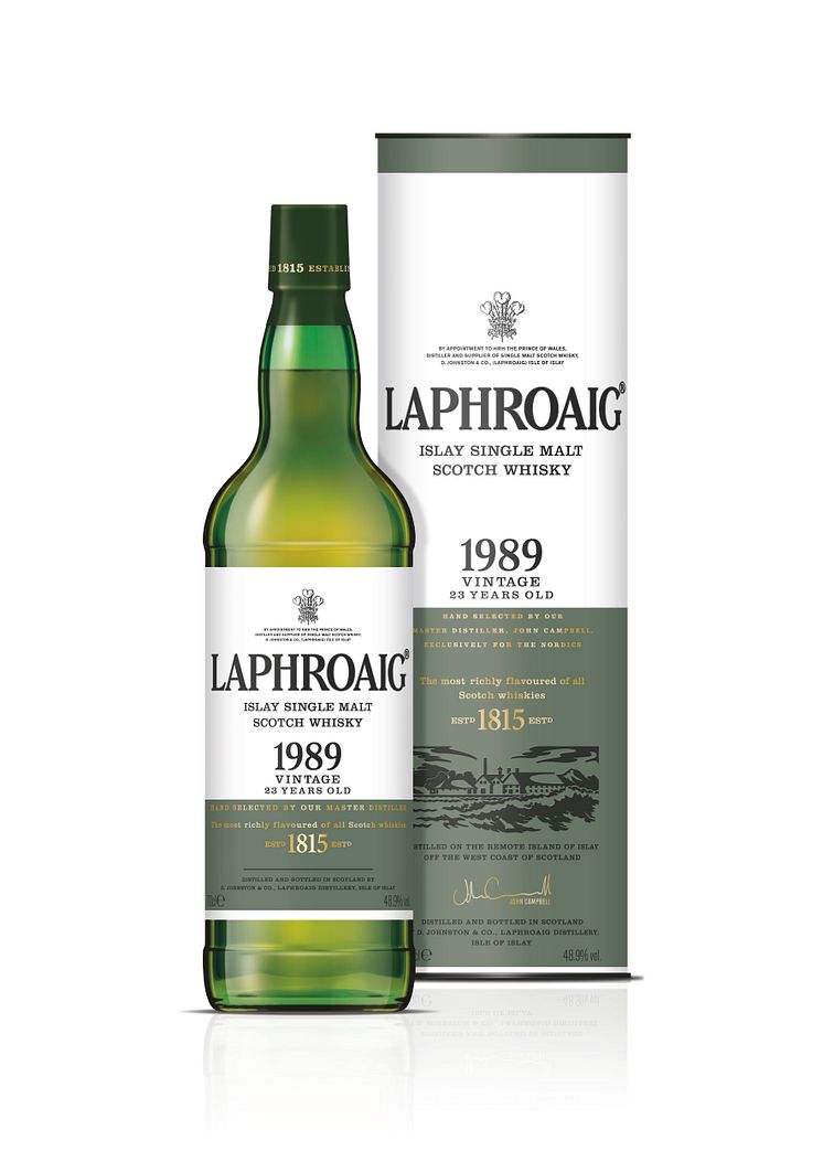 Laphroaig 1989 Vintage on white
