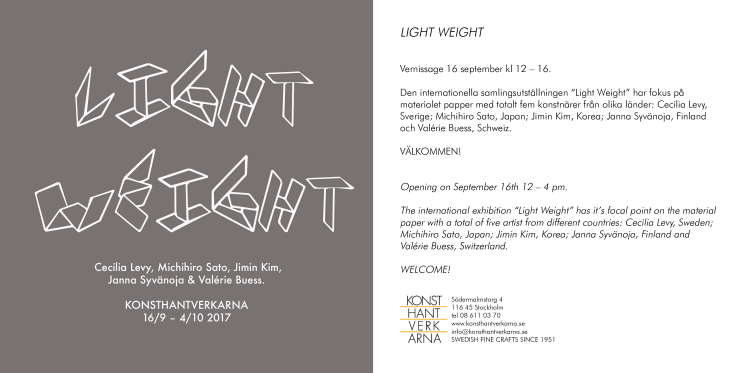 Vernissagekort inbjudan Light Weight
