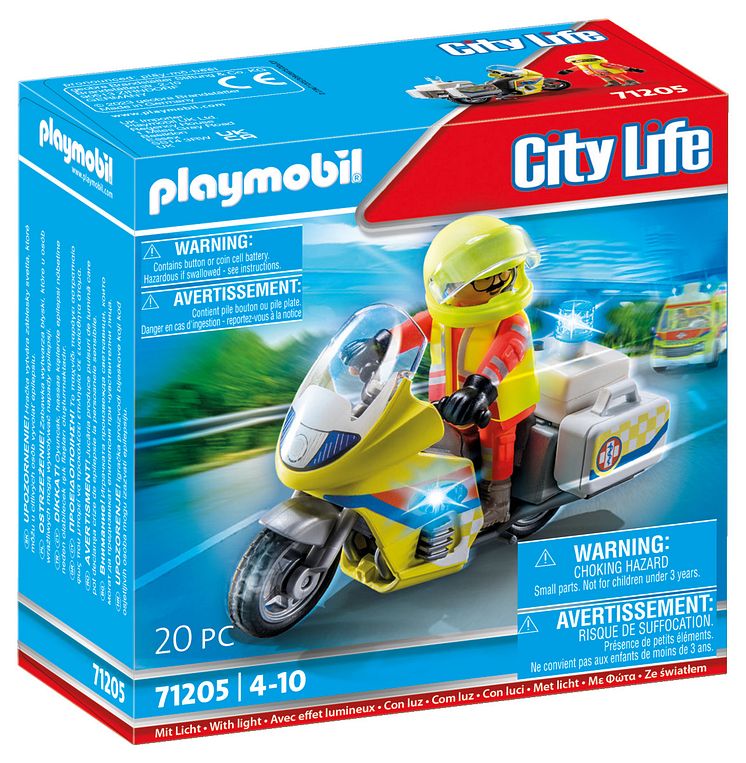 Notarzt-Motorrad mit Blinklicht (71205) von PLAYMOBIL