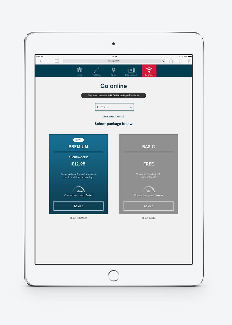 Pacage selection for WiFi