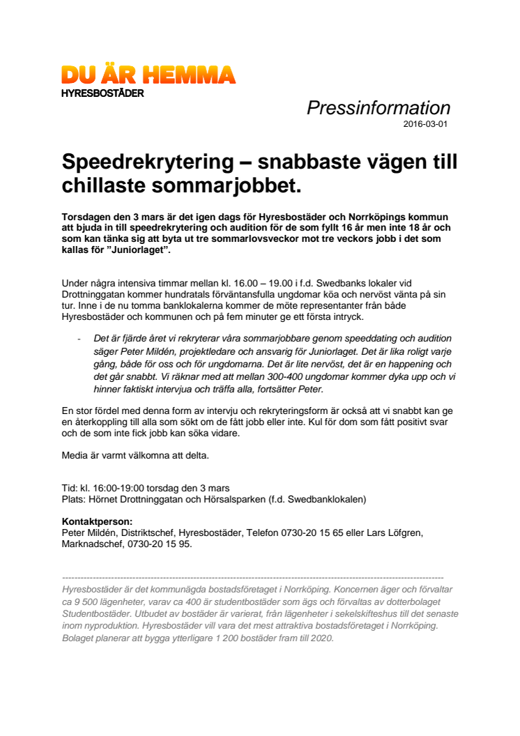 Speedrekrytering – snabbaste vägen till chillaste sommarjobbet.