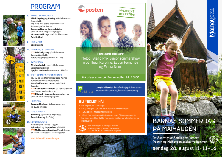 Program for Barnas sommerdag 2016