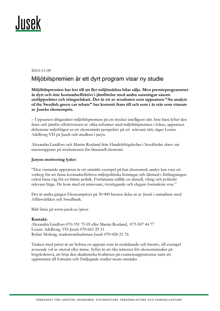 Miljöbilspremien är ett dyrt program visar ny studie