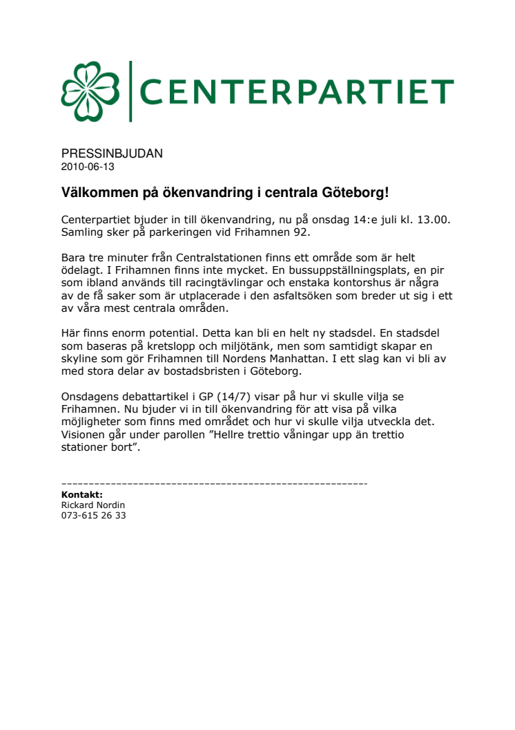 PRESSINBJUDAN: Välkommen på ökenvandring i centrala Göteborg!
