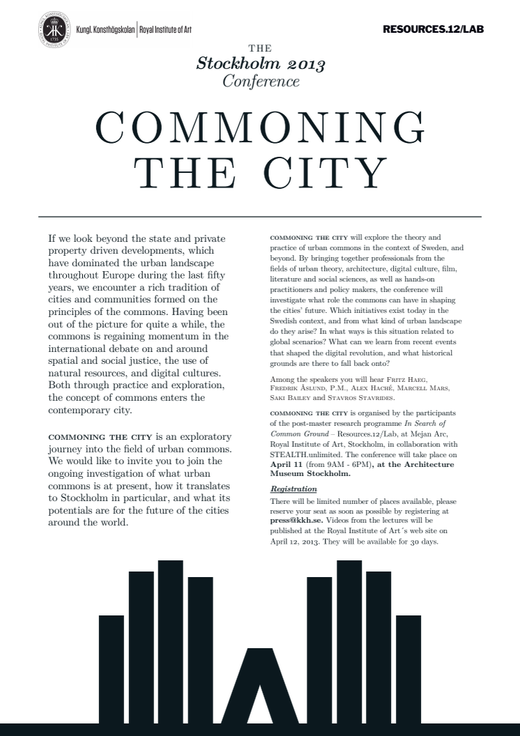 COMMONING THE CITY - konferens 2013
