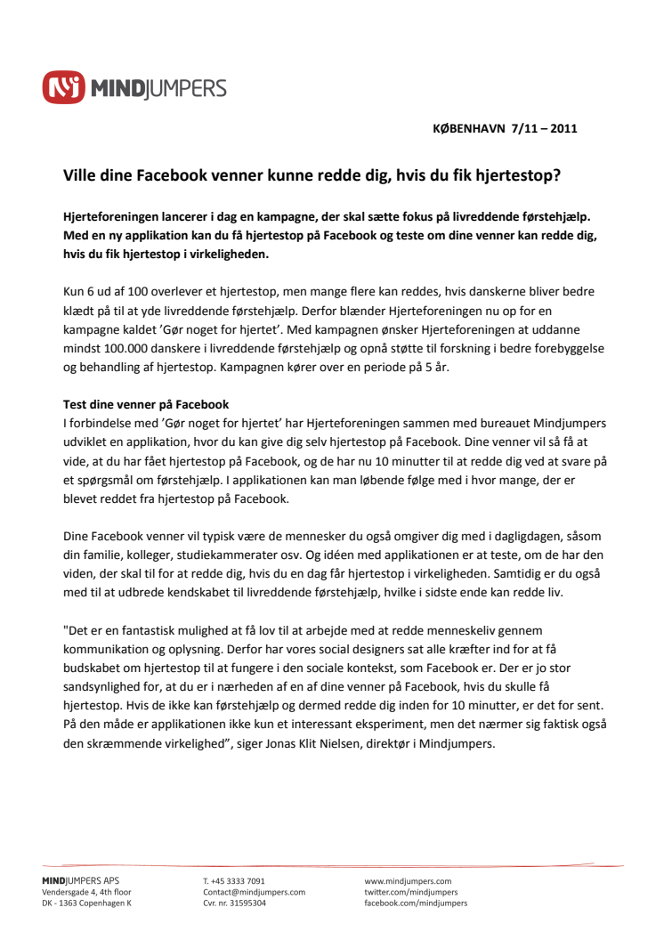 Ville dine Facebook venner kunne redde dig, hvis du fik hjertestop?