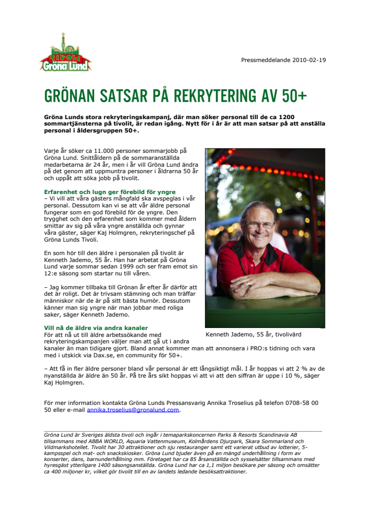 Grönan satsar på rekrytering av 50+