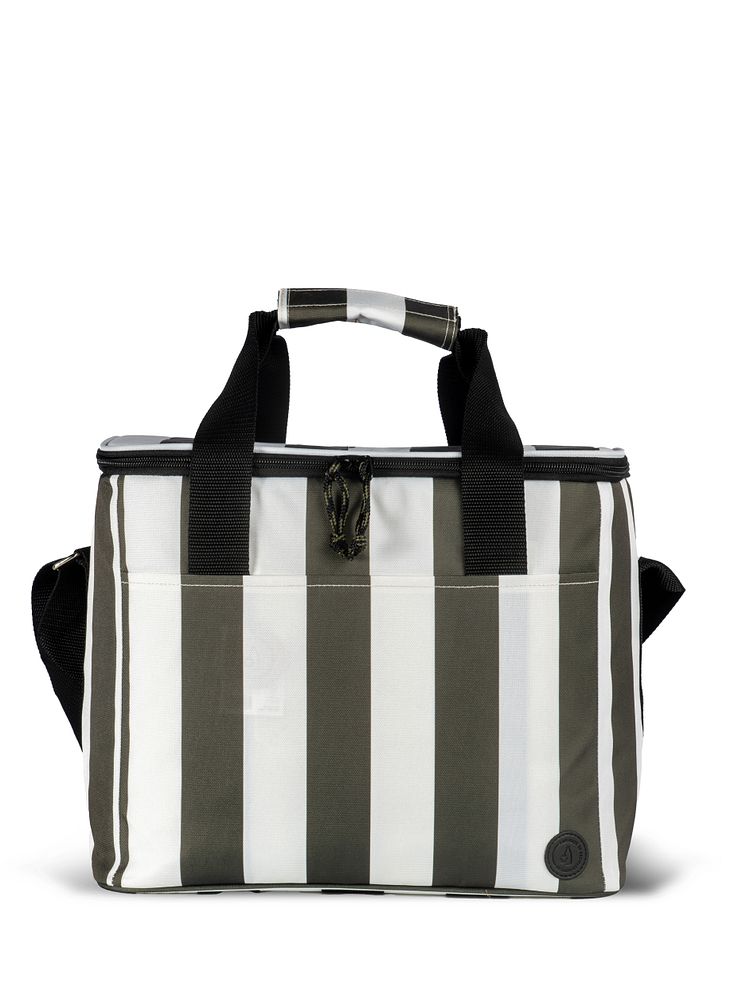 Sagaform SS25 - City stripe cooler bag large rPET Green/white