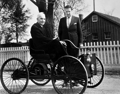 Henry Ford I og Henry Ford II med Quadricycle