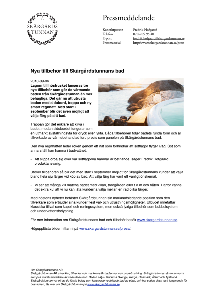 Nya tillbehör till Skärgårdstunnans bad