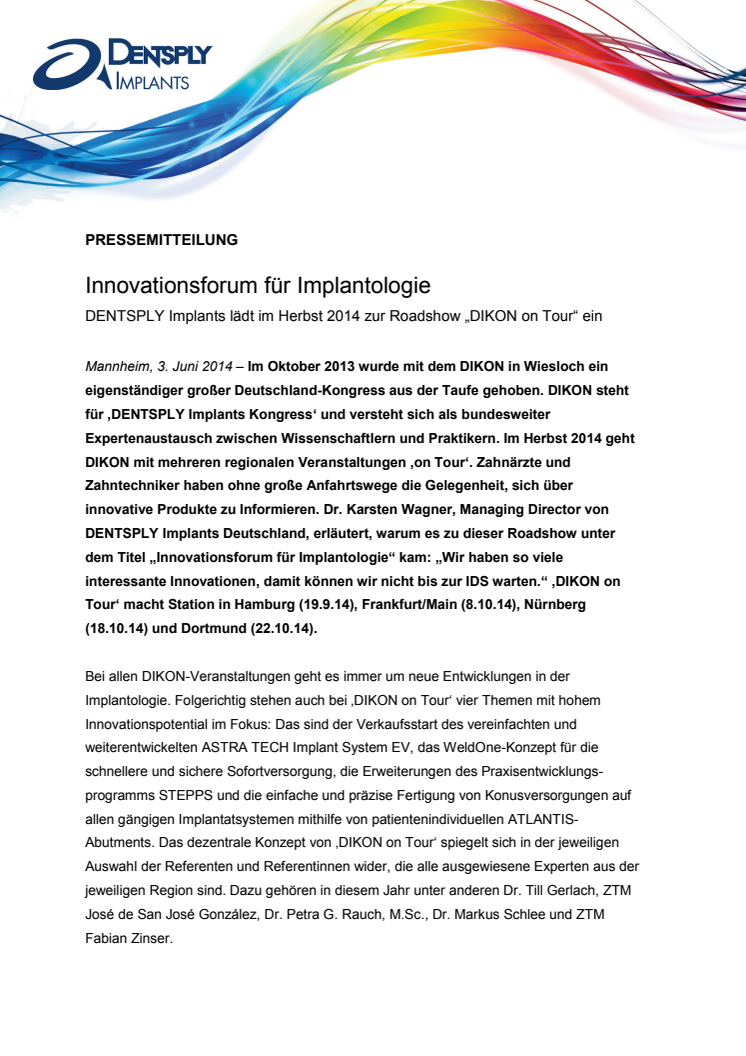 Innovationsforum für Implantologie