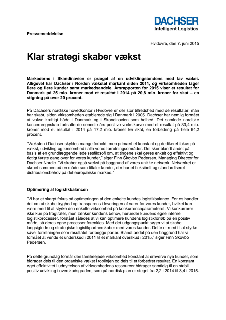 Klar strategi skaber vækst