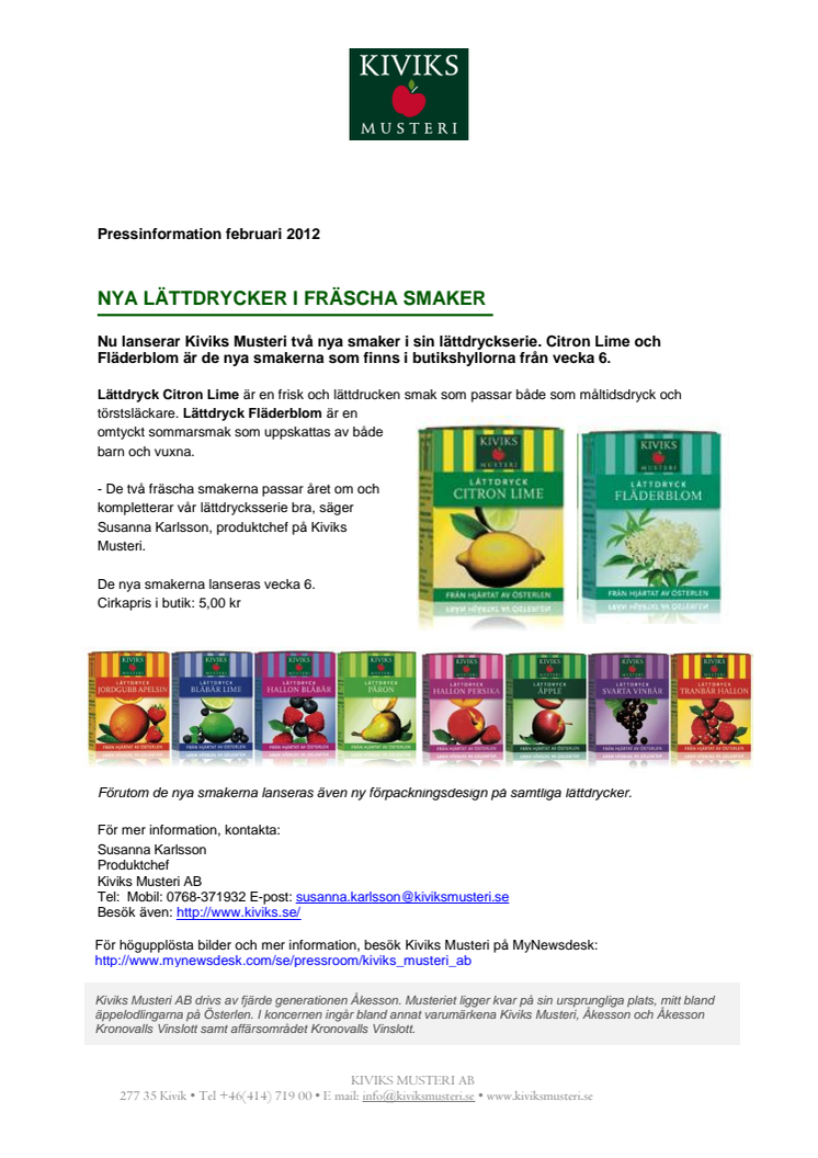 Nya lättdrycker i fräscha smaker