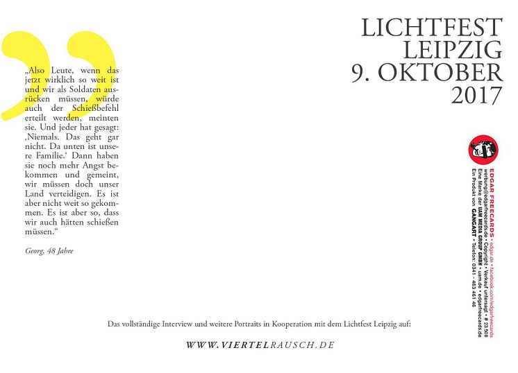 Rückseite der Postkarte zum Lichtfest