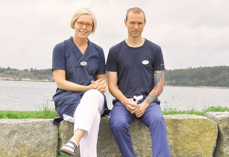 Charlitte Ericson, distriksläkare och verksamhetschef på Bohuslinden, och Marcus Jangsjö, astma- och kolsjuksköterska på Bohuslinden.