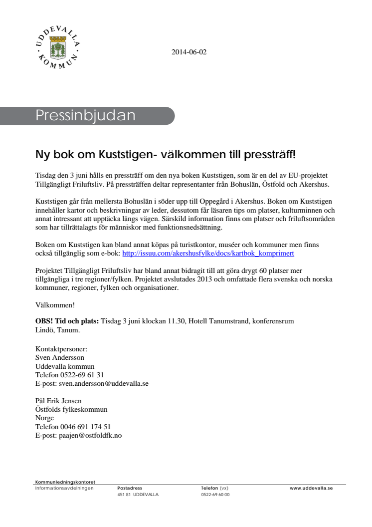 Ny bok om Kuststigen- välkommen till pressträff!
