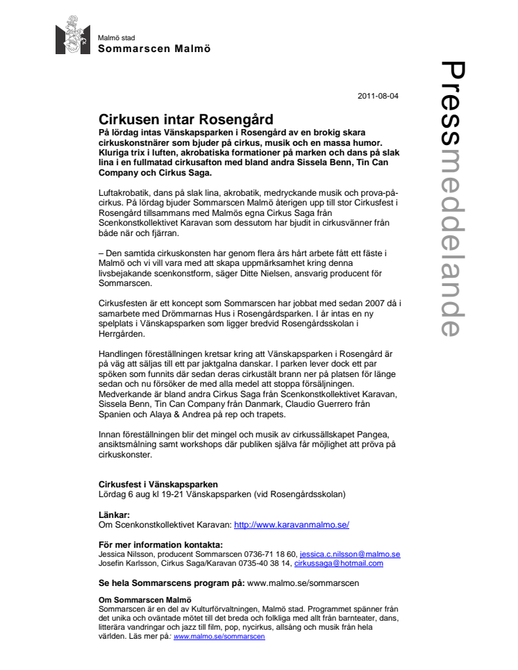 Cirkusen intar Rosengård