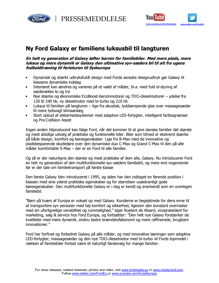 Ny Ford Galaxy er familiens luksusbil til langturen