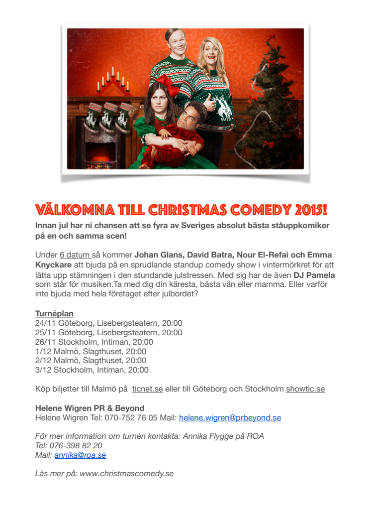 Välkomna till Christmas Comedy 2015! 